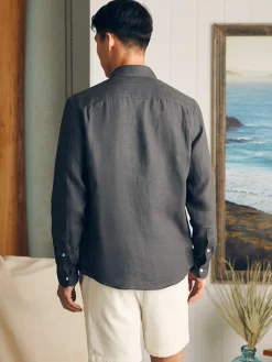 Shirts^Faherty Brand Laguna Linen Shirt - Washed Black