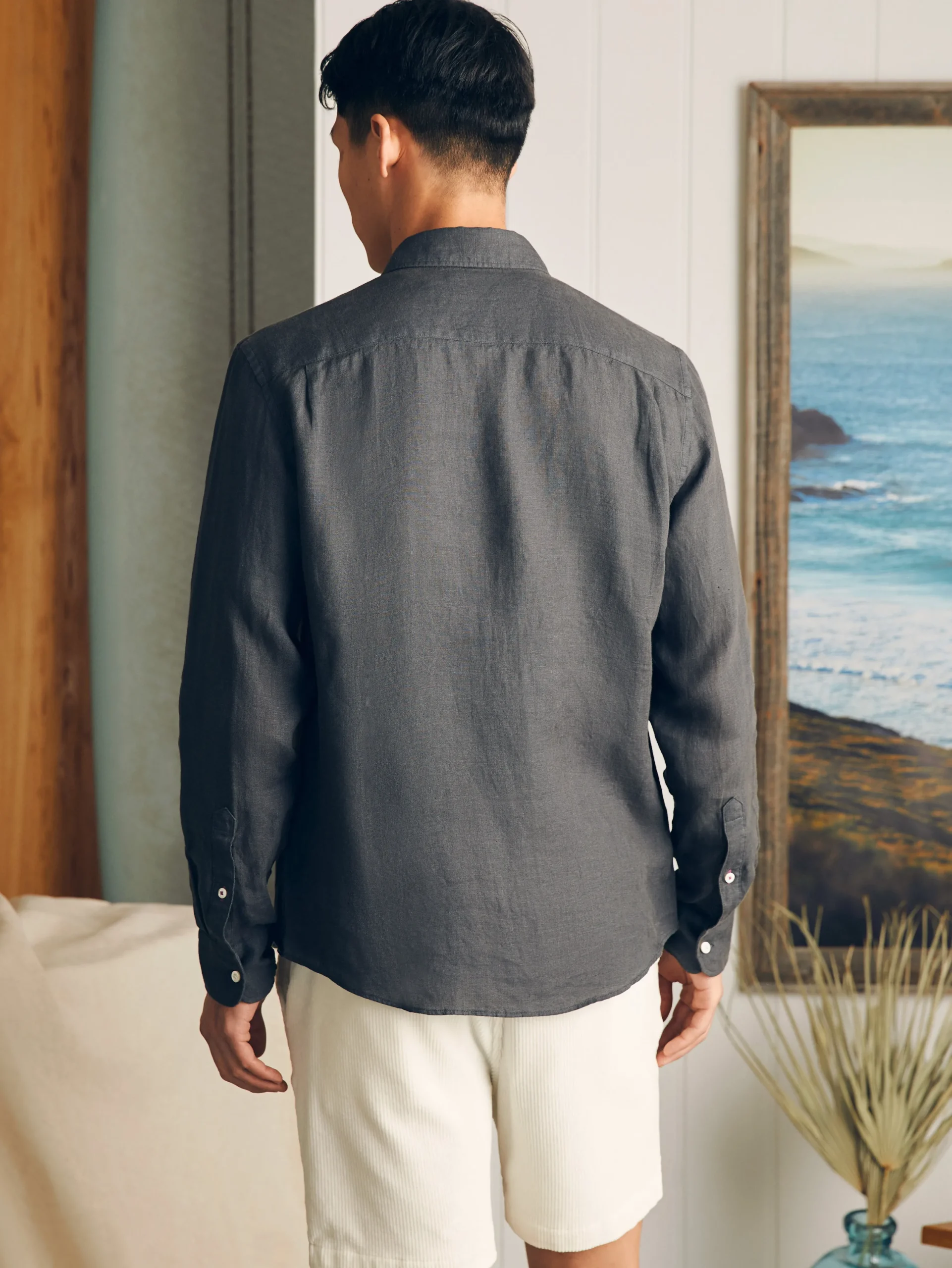 Shirts^Faherty Brand Laguna Linen Shirt - Washed Black