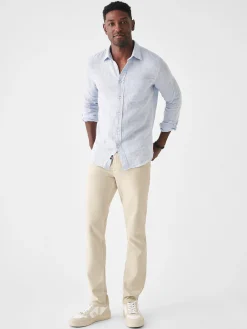 Shirts^Faherty Brand Laguna Linen Shirt (Tall) - Light Blue Melange