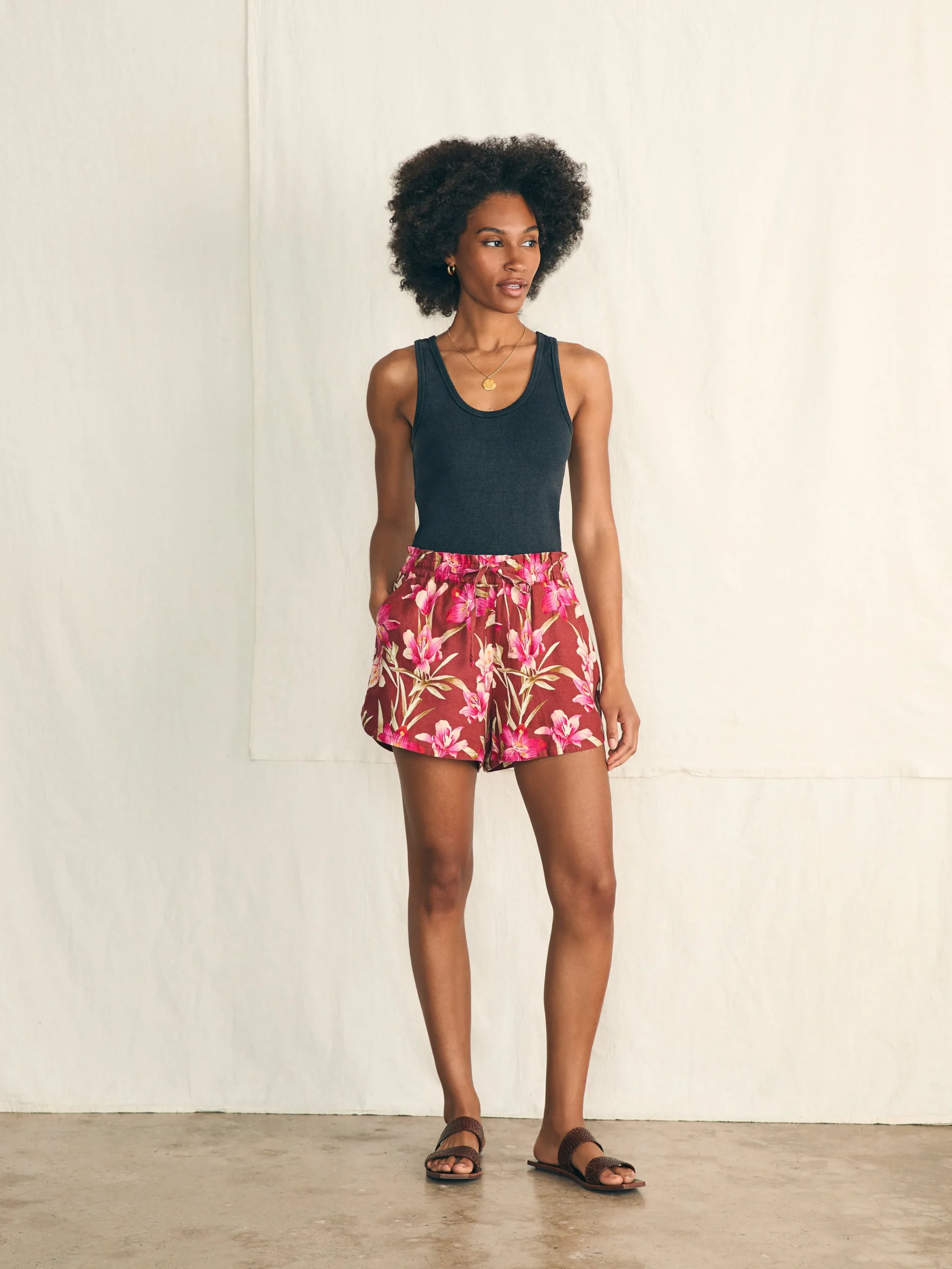 Shorts & Skirts^Faherty Brand Laguna Linen Tie Waist Short - Majorca Floral