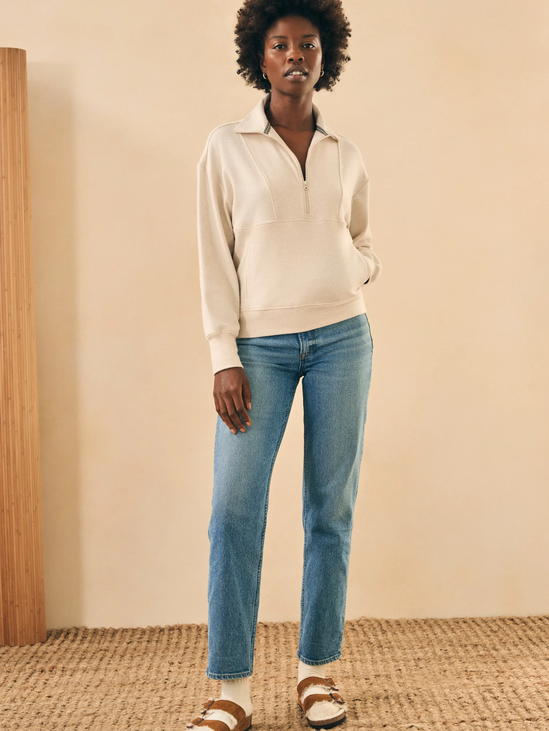 Hoodies & Sweatshirts^Faherty Brand Legend™ Lounge Half Zip Sweatshirt - Off White