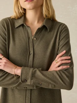 Dresses^Faherty Brand Legend™ Sweater Dress - Olive Melange Twill