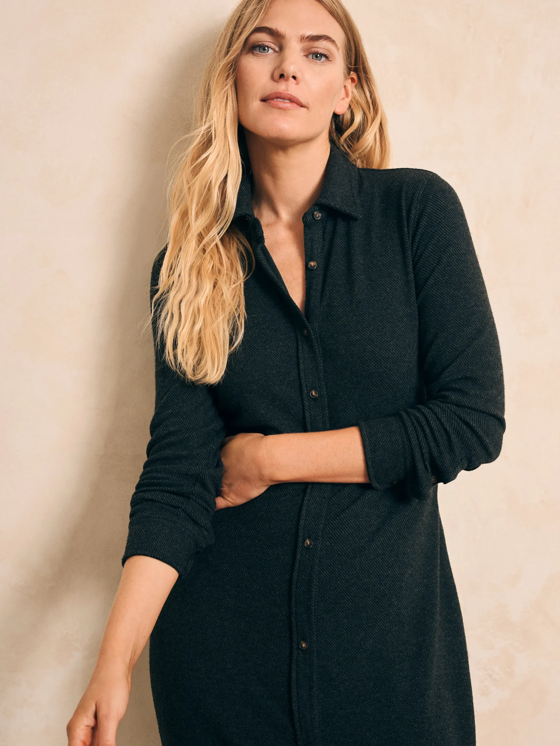 Dresses^Faherty Brand Legend™ Sweater Maxi Dress - Heathered Black Twill