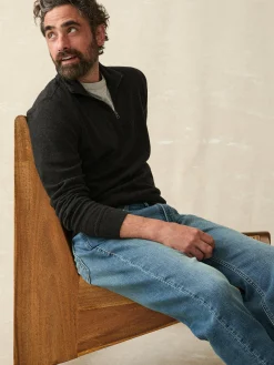Sweaters|Hoodies & Sweatshirts^Faherty Brand Legend™ Sweater Quarter Zip - Heathered Black Twill