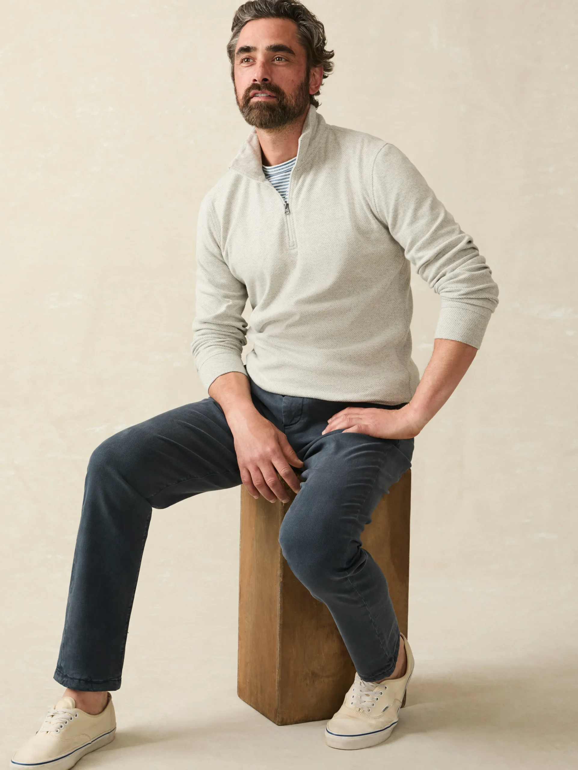 Sweaters|Hoodies & Sweatshirts^Faherty Brand Legend™ Sweater Quarter Zip - Light Heather Grey