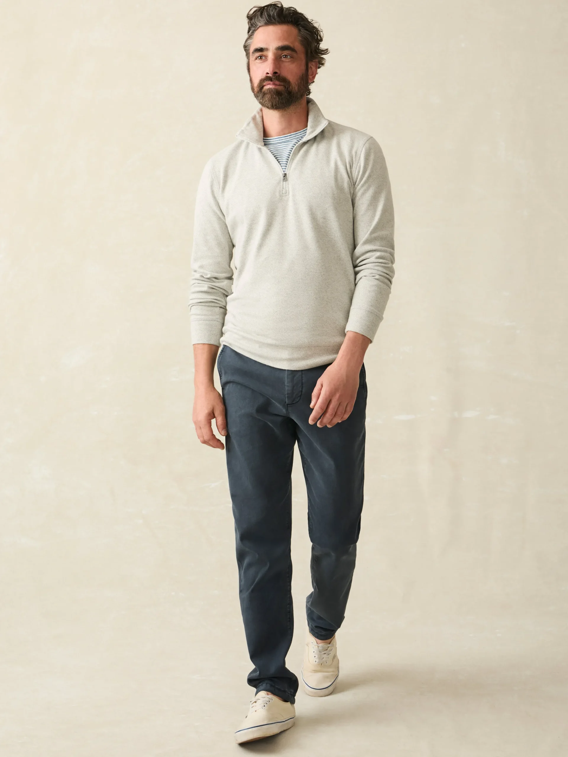 Sweaters|Hoodies & Sweatshirts^Faherty Brand Legend™ Sweater Quarter Zip - Light Heather Grey