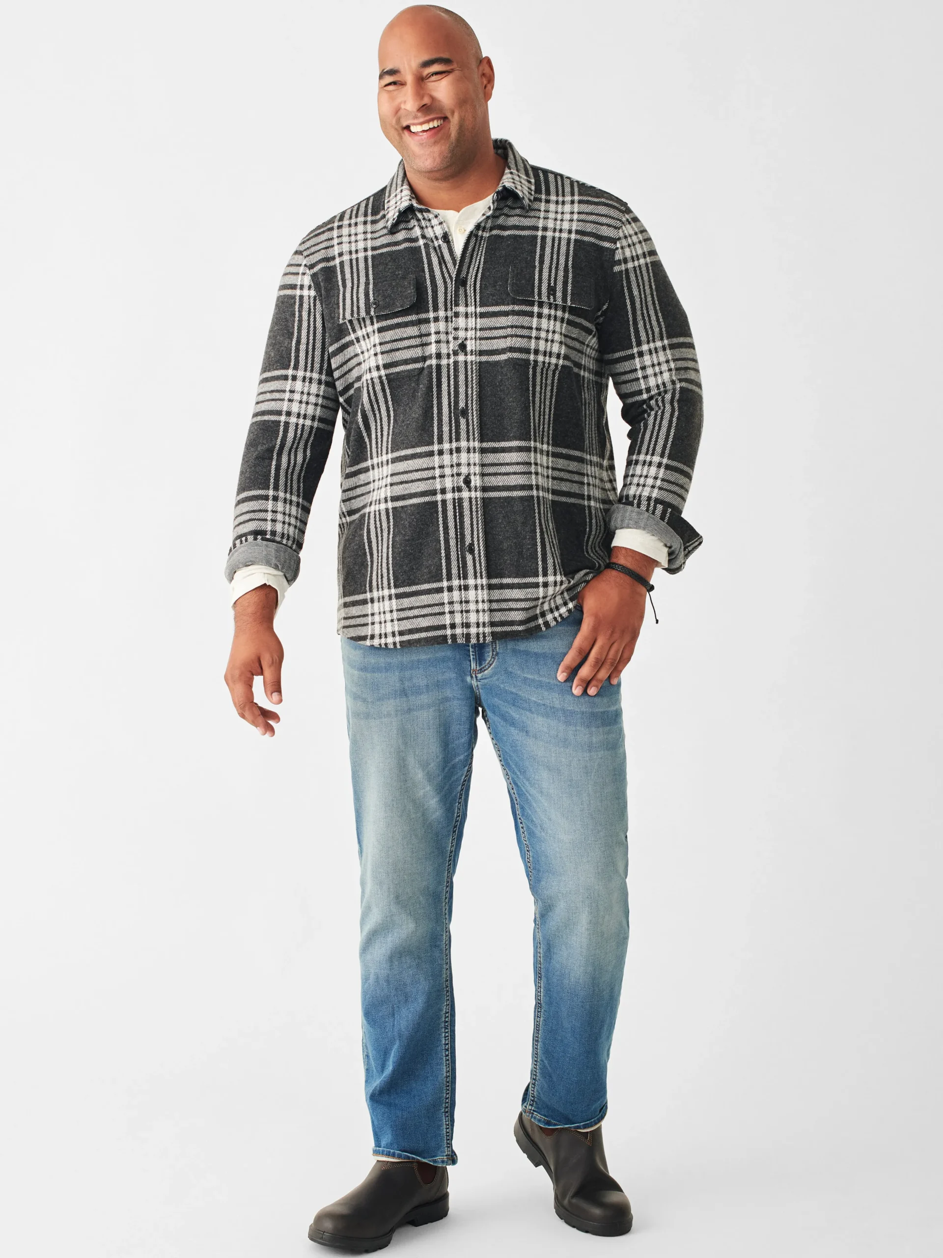 Shirts^Faherty Brand Legend™ Sweater Shirt - Charcoal Bone Plaid
