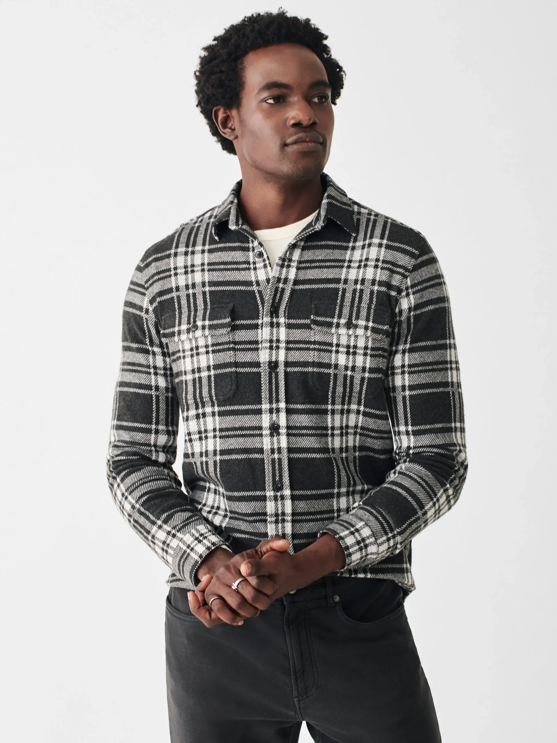 Shirts^Faherty Brand Legend™ Sweater Shirt - Charcoal Bone Plaid