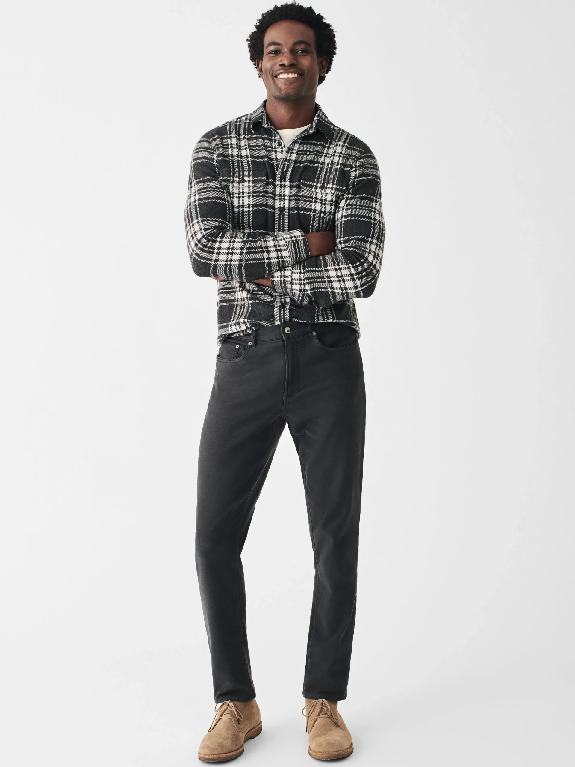 Shirts^Faherty Brand Legend™ Sweater Shirt - Charcoal Bone Plaid