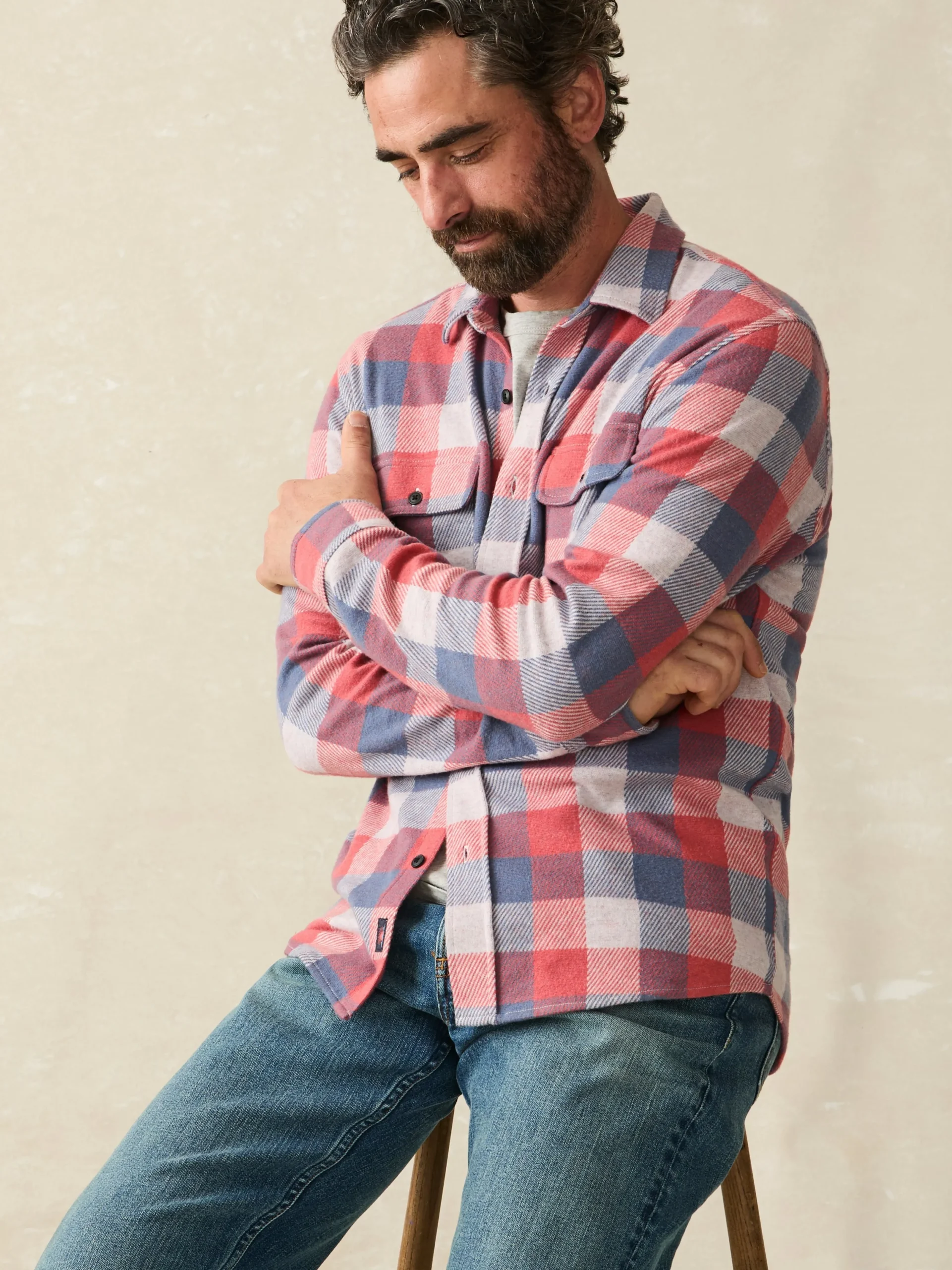 Shirts^Faherty Brand Legend™ Sweater Shirt - Cherry Blue Buffalo