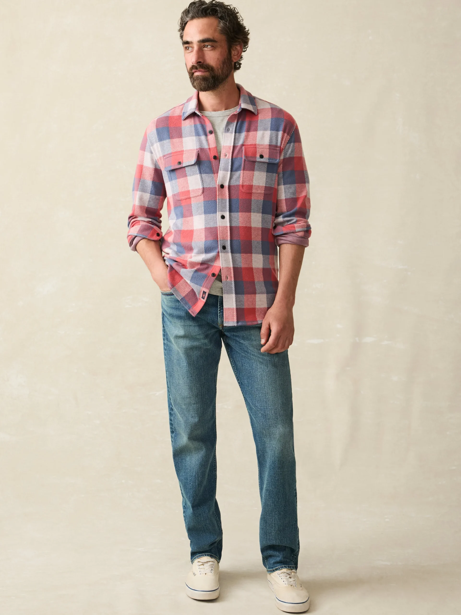 Shirts^Faherty Brand Legend™ Sweater Shirt - Cherry Blue Buffalo