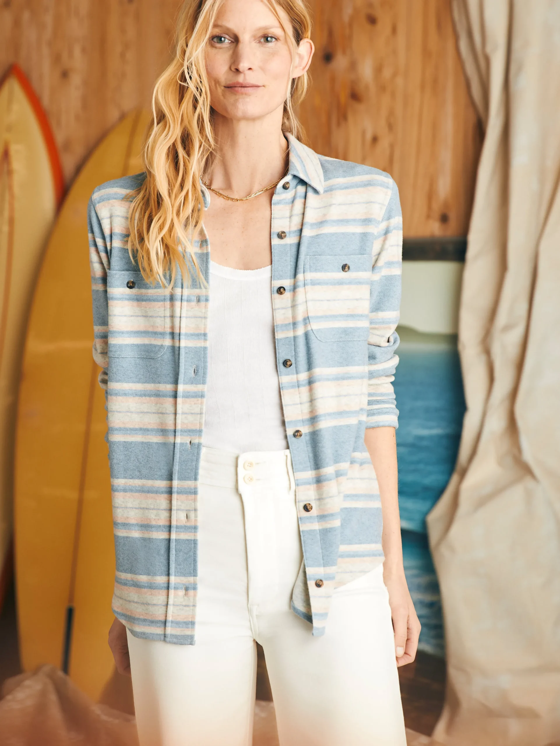 Shirts & Tops^Faherty Brand Legend™ Sweater Shirt - Coastline Stripe