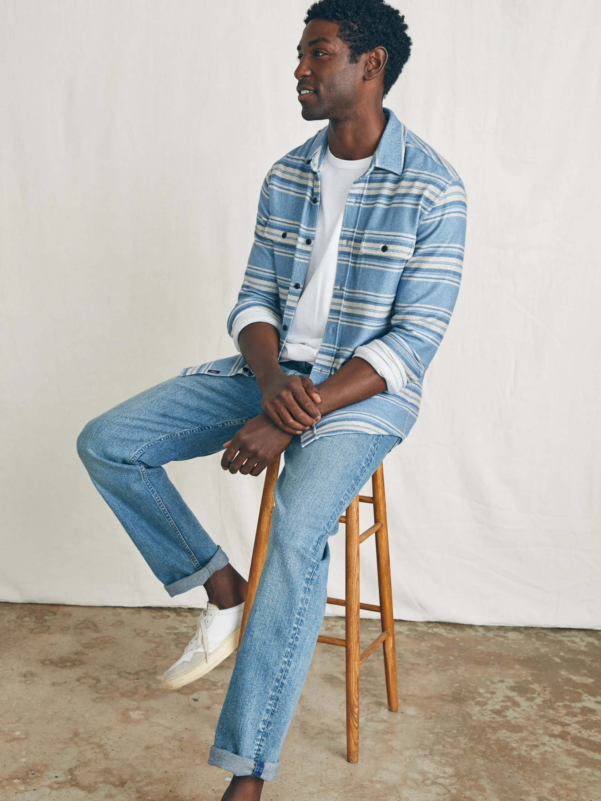 Shirts^Faherty Brand Legend™ Sweater Shirt - Ocean Shore Stripe