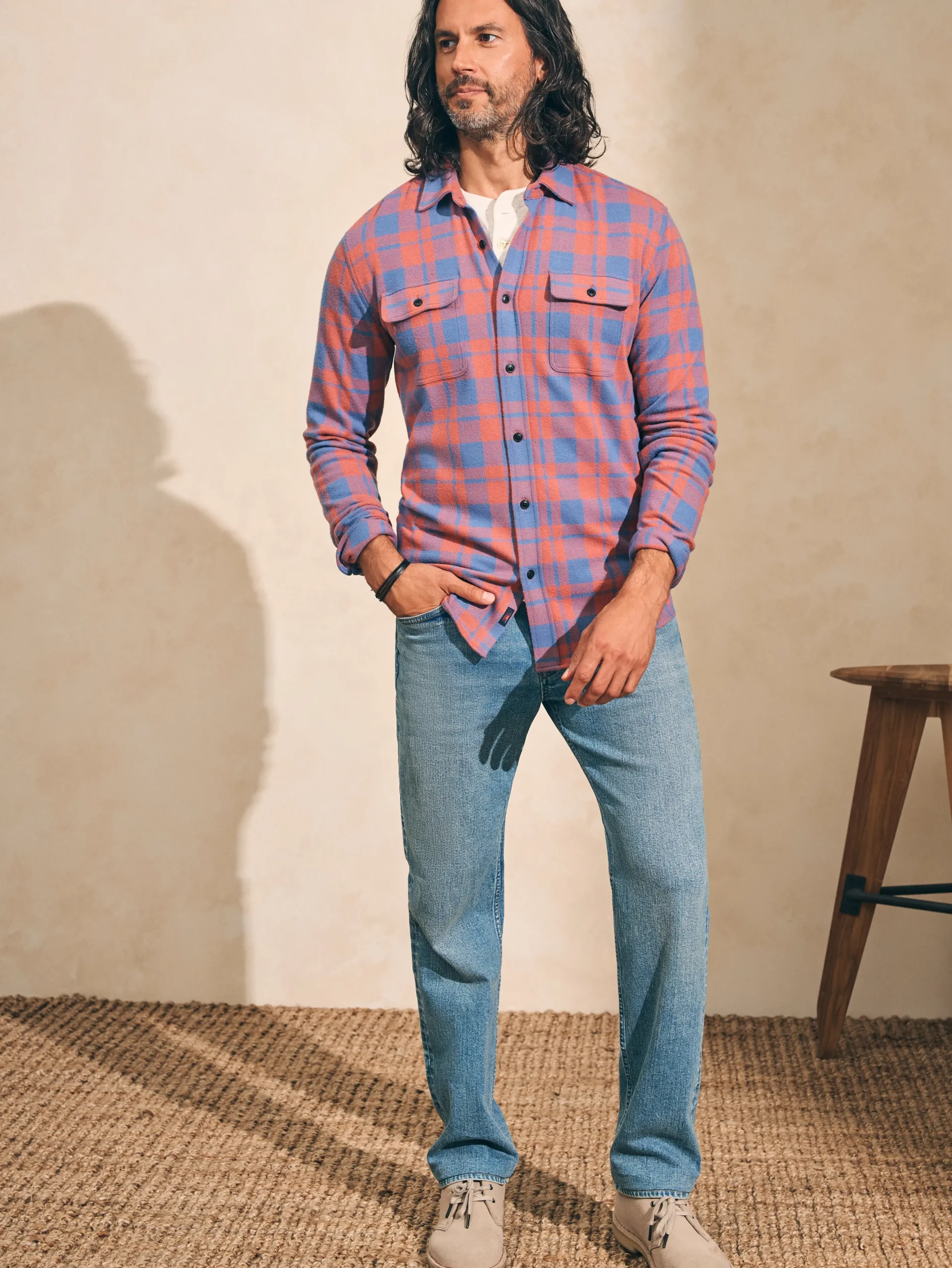 Shirts^Faherty Brand Legend™ Sweater Shirt - Rose Blue Check