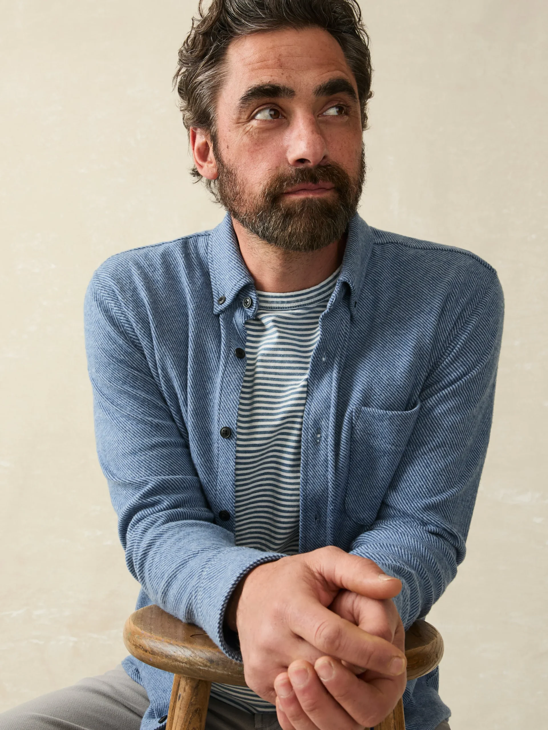 Shirts^Faherty Brand Legend™ Sweater Shirt (Single Pocket) - Glacier Blue Twill