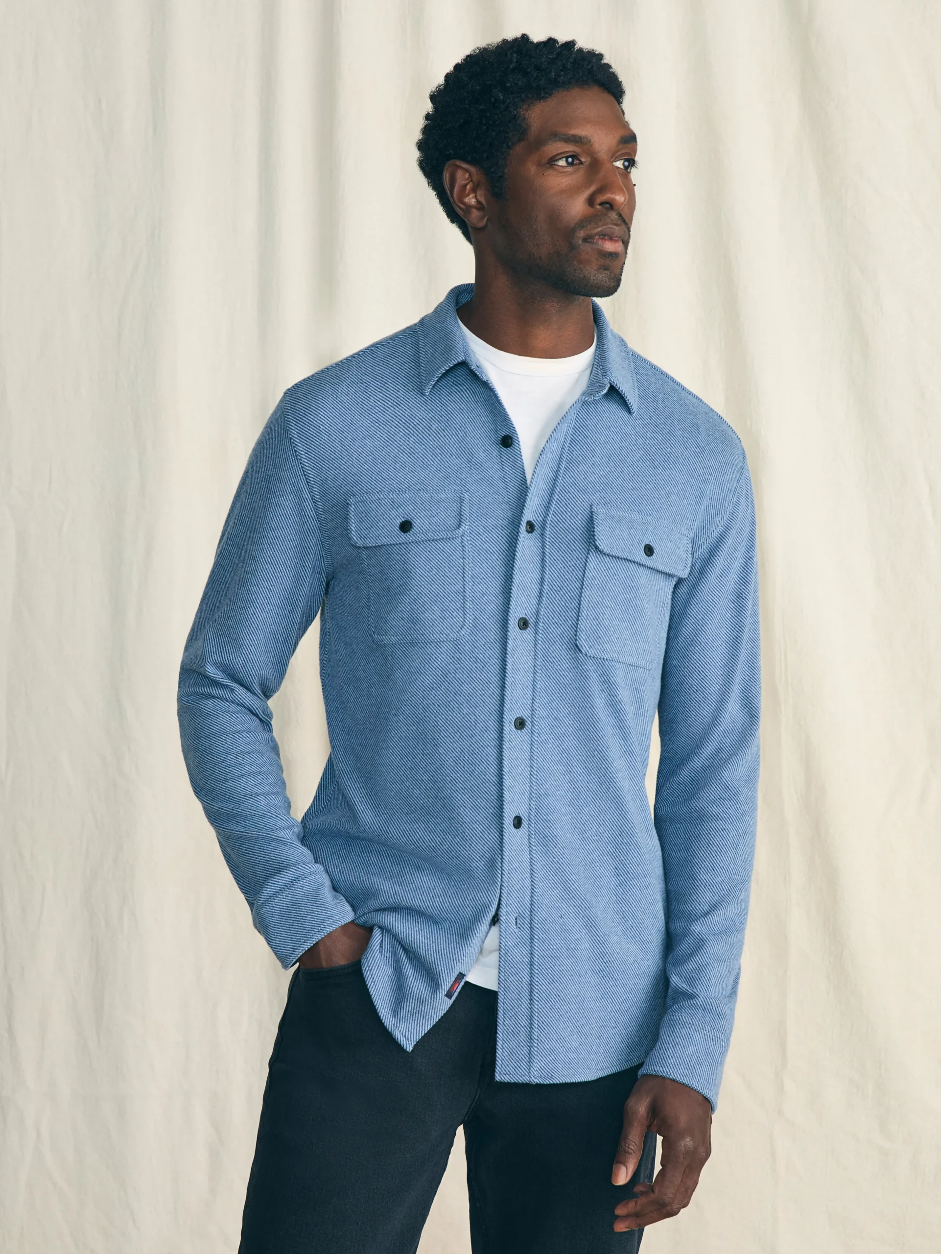 Shirts^Faherty Brand Legend™ Sweater Shirt (Tall) - Glacier Blue Twill
