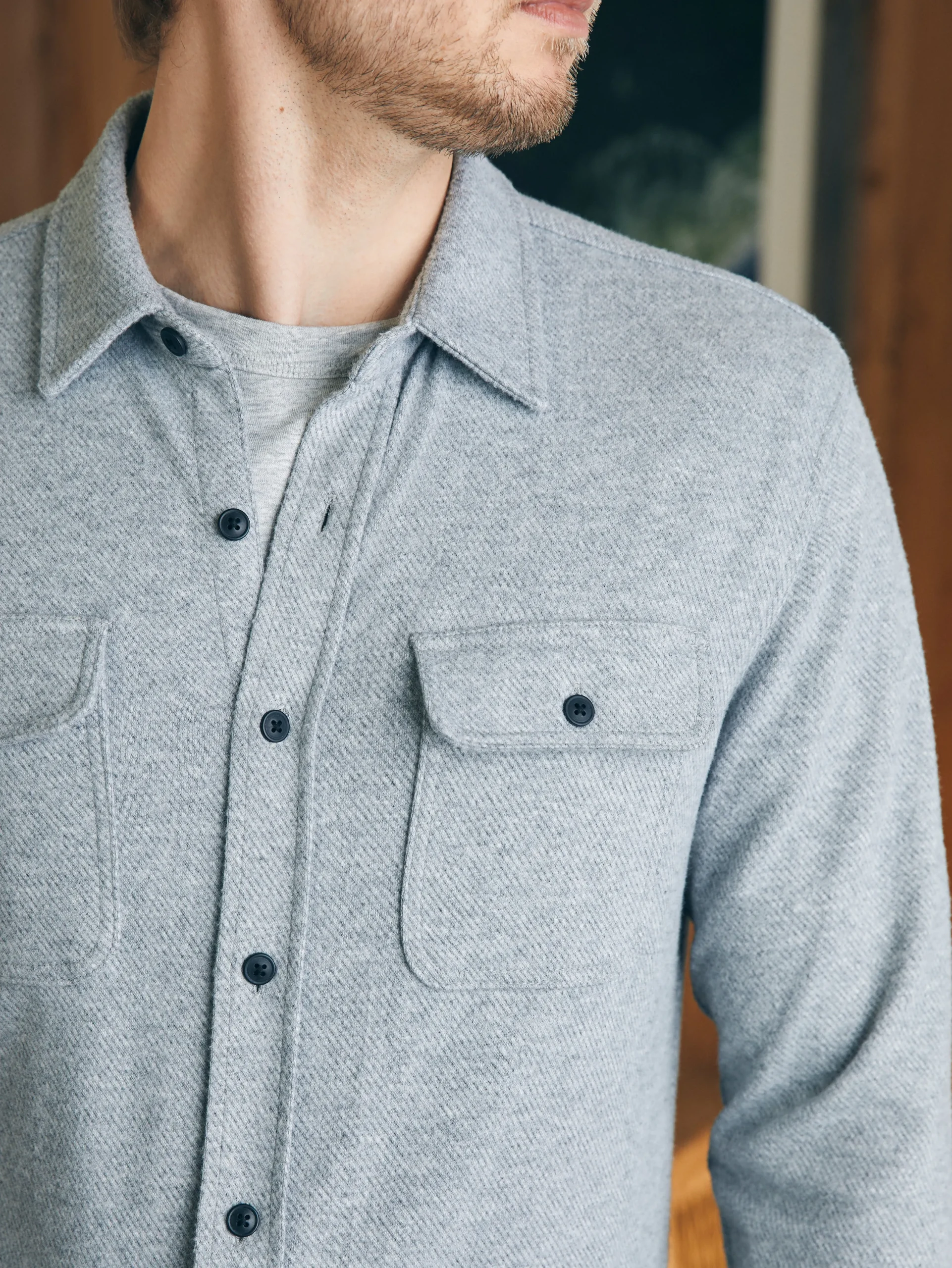 Shirts^Faherty Brand Legend™ Sweater Shirt (Tall) - Fossil Grey Twill
