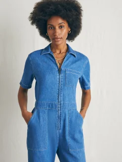Dresses|Overalls & Jumpsuits^Faherty Brand Linen Denim Jumpsuit - Bay Breeze Wash