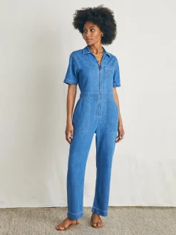 Dresses|Overalls & Jumpsuits^Faherty Brand Linen Denim Jumpsuit - Bay Breeze Wash