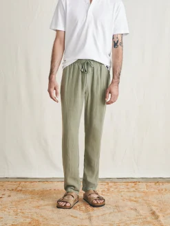Pants^Faherty Brand Linen Drawstring Pant - Canyon Olive