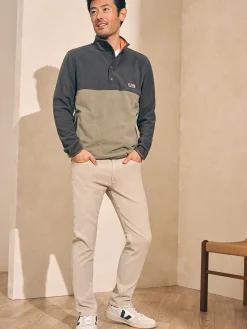 Jackets & Vests^Faherty Brand Low Pile Fleece Popover - Faded Black Light Pine