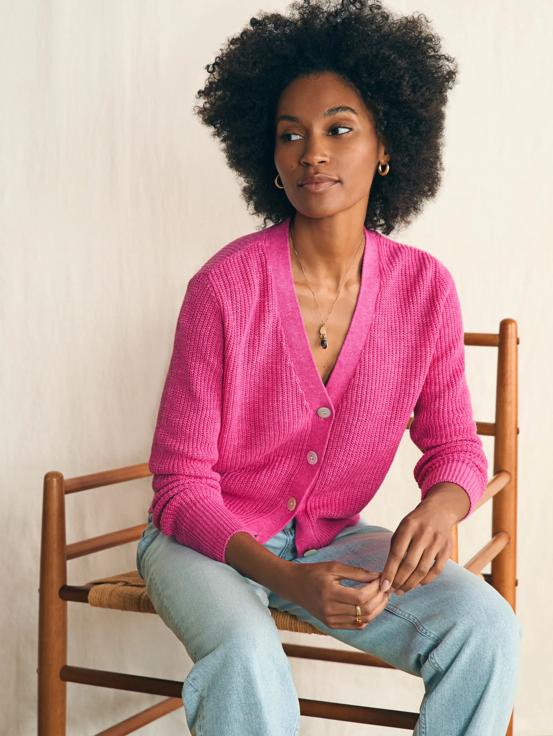 Sweaters^Faherty Brand Miramar Linen Cardigan - Cone Flower