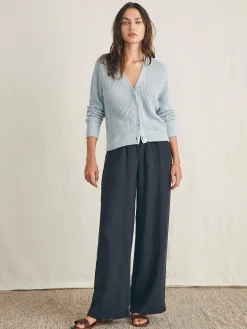 Sweaters^Faherty Brand Miramar Linen Cardigan - Chalk Blue