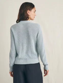 Sweaters^Faherty Brand Miramar Linen Cardigan - Chalk Blue