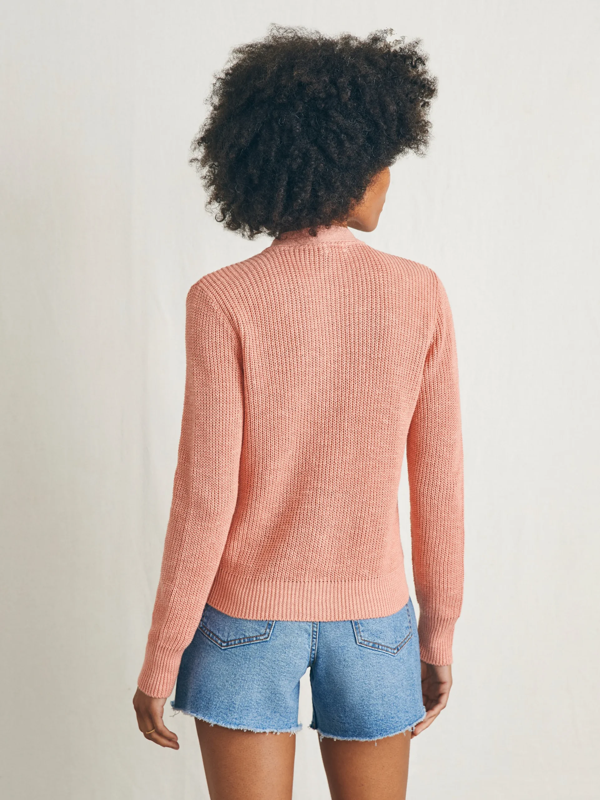 Sweaters^Faherty Brand Miramar Linen Cardigan - Rosette