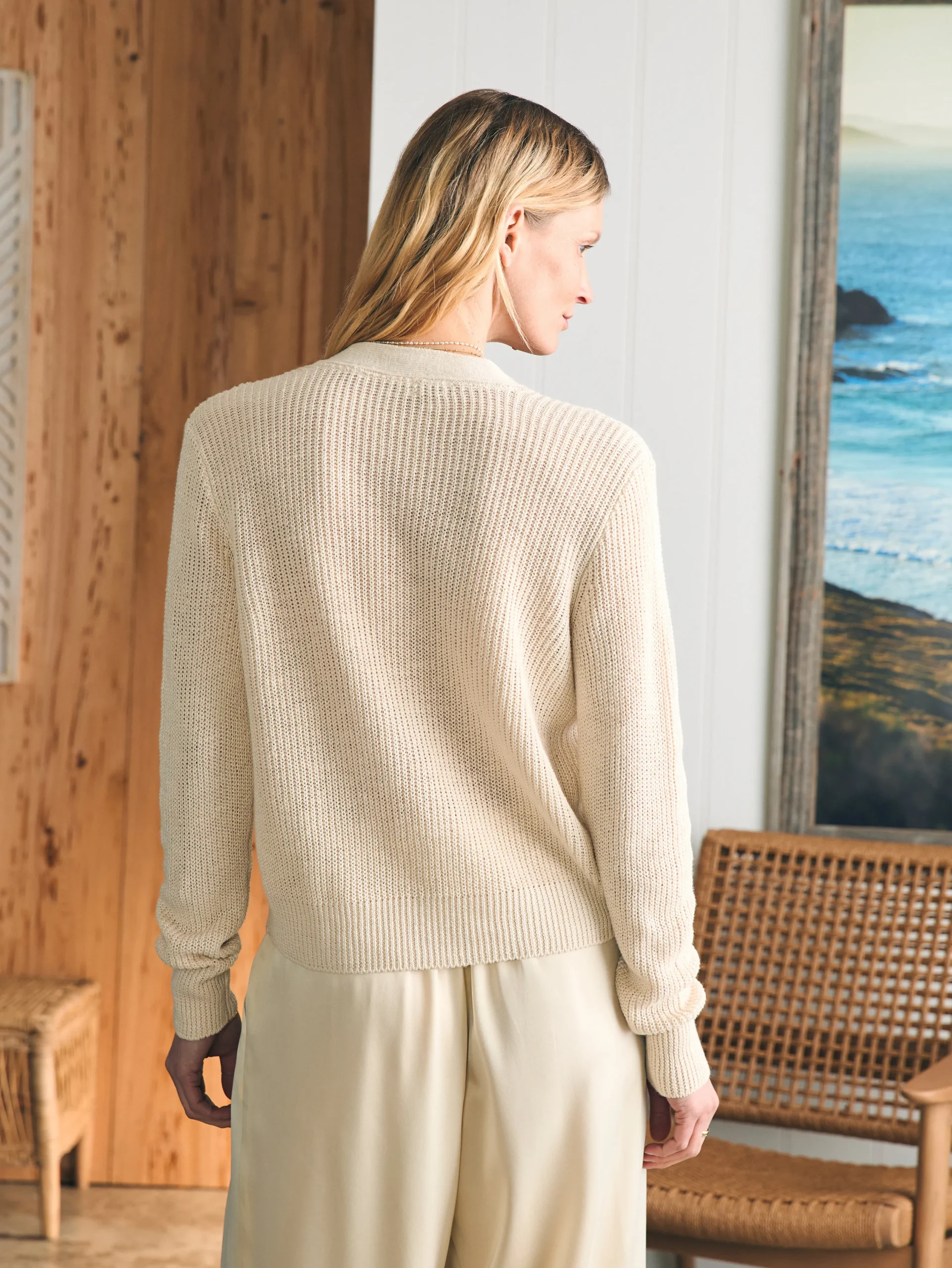 Sweaters^Faherty Brand Miramar Linen Cardigan - Summer Sand