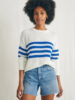 Sweaters^Faherty Brand Miramar Linen Crew Sweater - Charleston Stripe