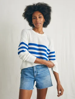 Sweaters^Faherty Brand Miramar Linen Crew Sweater - Charleston Stripe