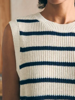 Sweaters^Faherty Brand Miramar Linen Muscle Tank - Montauk Stripe