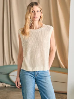Sweaters^Faherty Brand Miramar Linen Muscle Tank - Summer Sand
