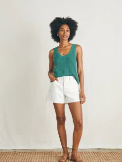 Sweaters^Faherty Brand Miramar Linen Scoop Neck Tank - Bottle Green