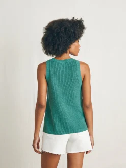 Sweaters^Faherty Brand Miramar Linen Scoop Neck Tank - Bottle Green