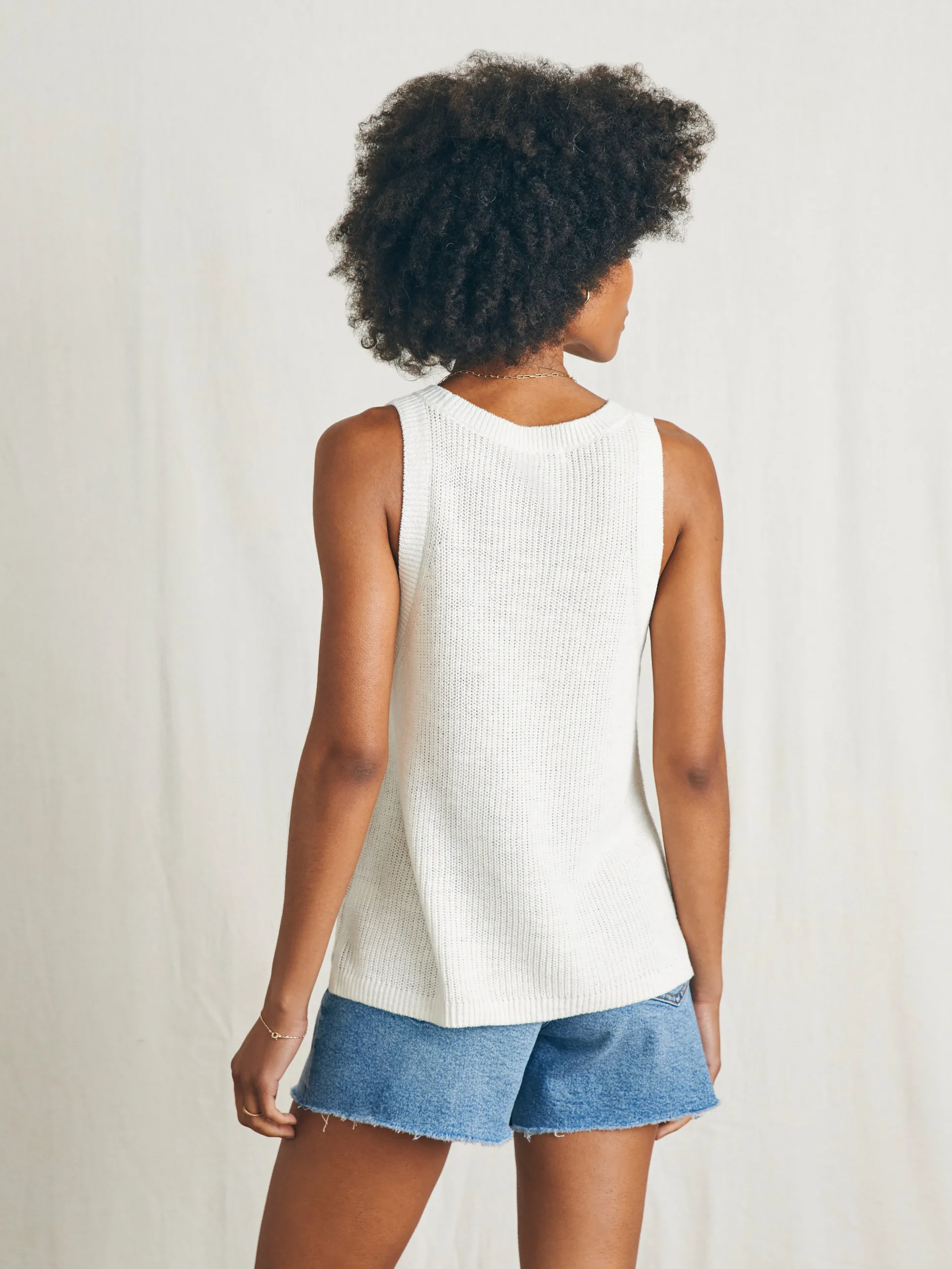 Sweaters^Faherty Brand Miramar Linen Scoop Neck Tank - Egret