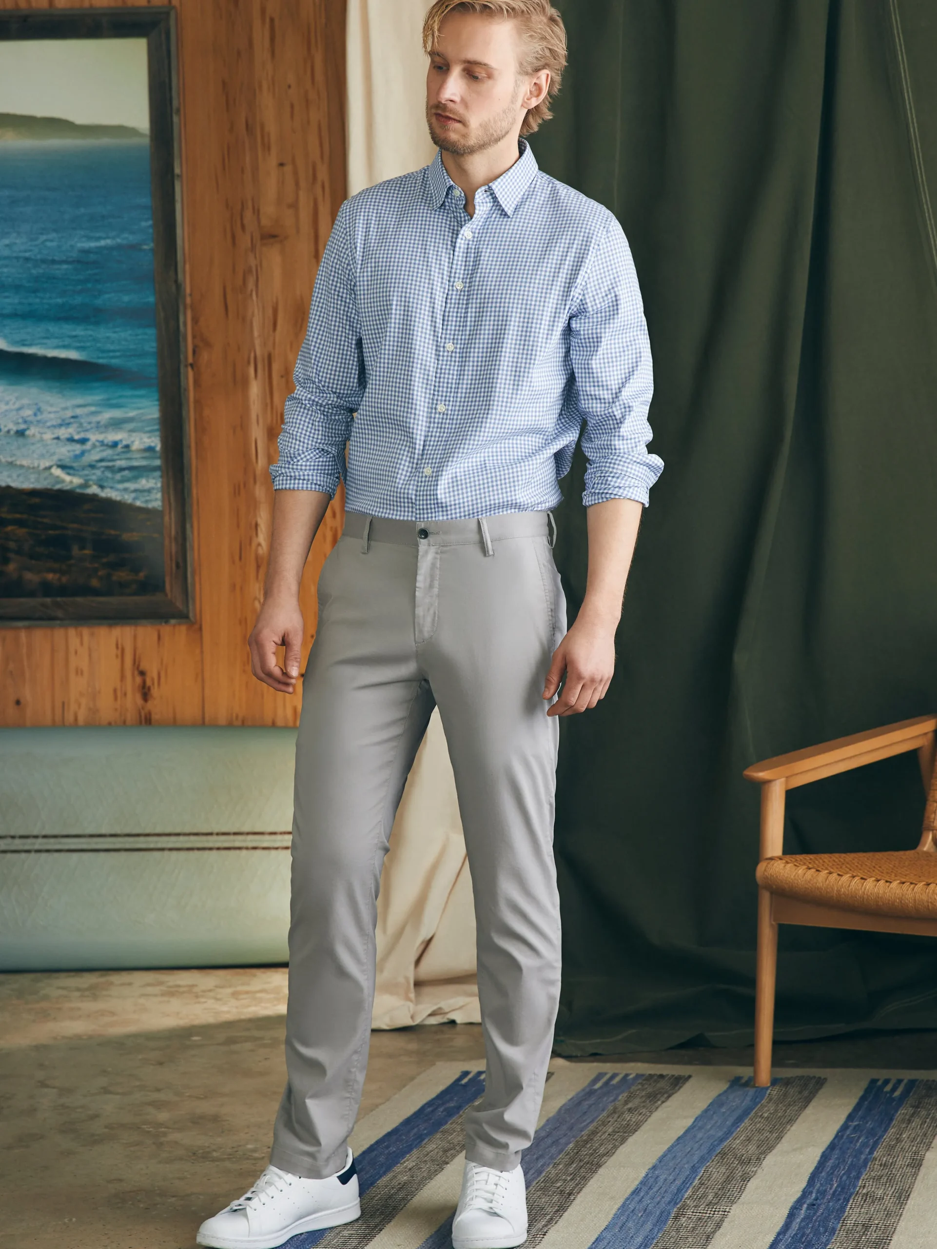 Pants^Faherty Brand Movement™ Chino Pant (32" Inseam) - Fossil