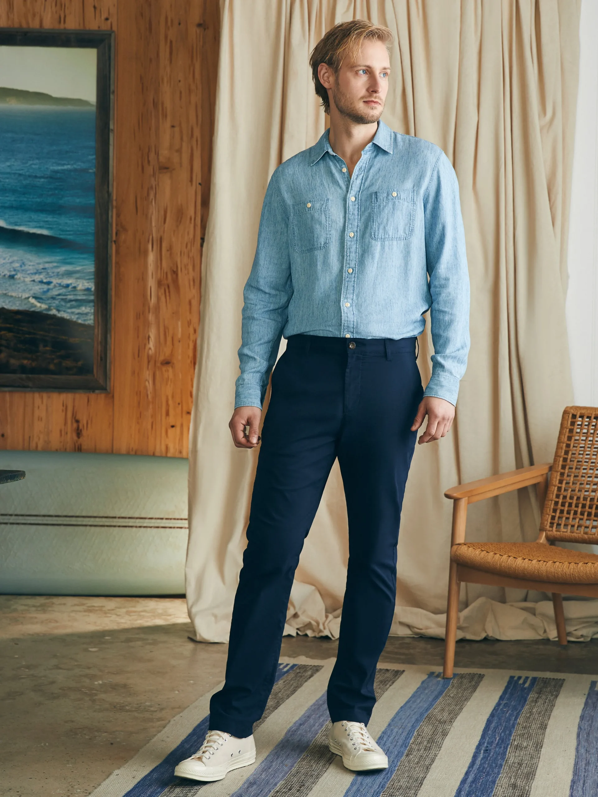 Pants^Faherty Brand Movement™ Chino Pant (32" Inseam) - Navy