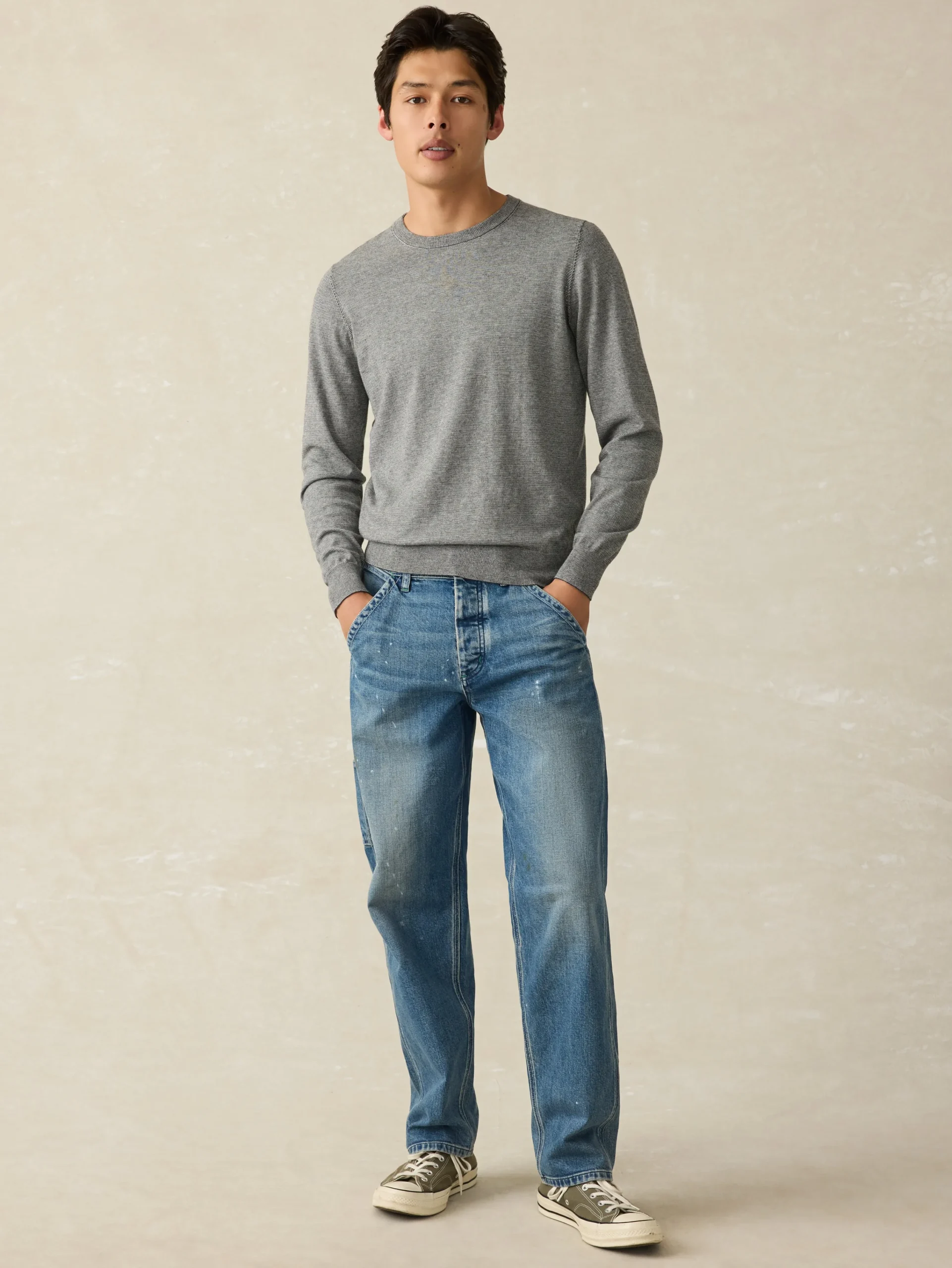 Sweaters^Faherty Brand Movement™ Crewneck Sweater - Ivory Ash Feeder