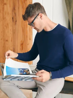 Sweaters^Faherty Brand Movement™ Crewneck Sweater (Tall) - Marine Navy Heather