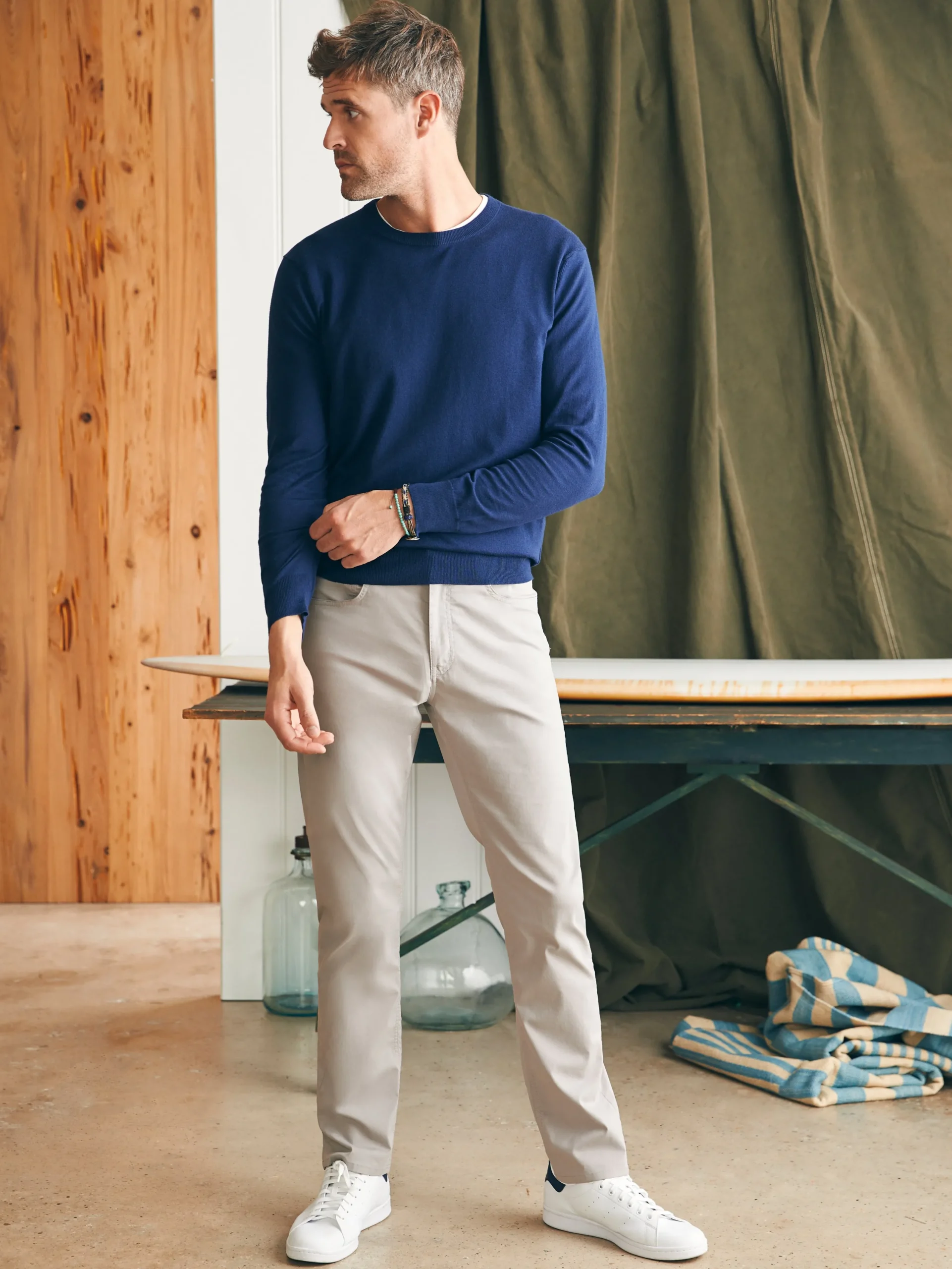 Sweaters^Faherty Brand Movement™ Crewneck Sweater (Tall) - Marine Navy Heather