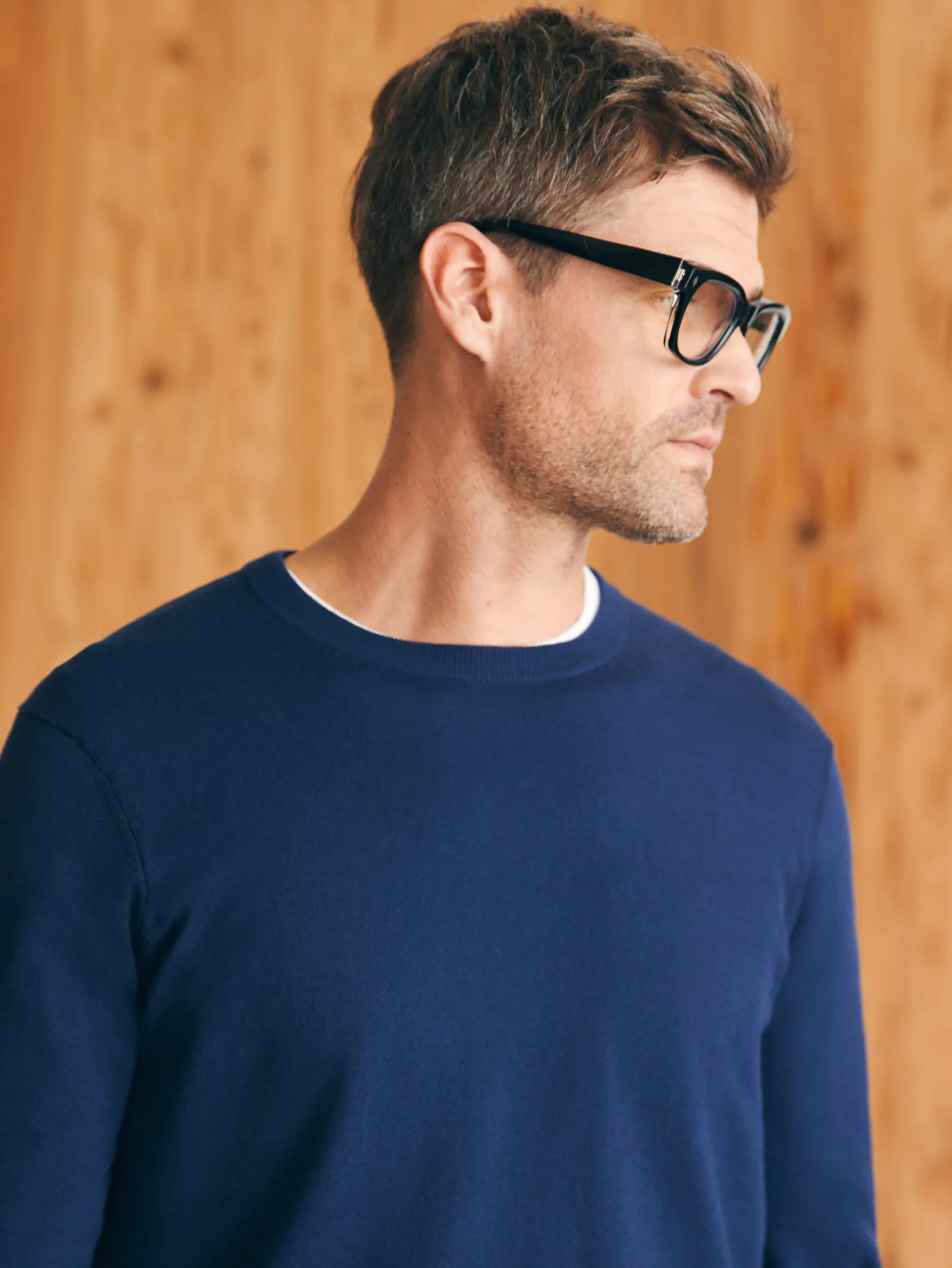 Sweaters^Faherty Brand Movement™ Crewneck Sweater (Tall) - Marine Navy Heather