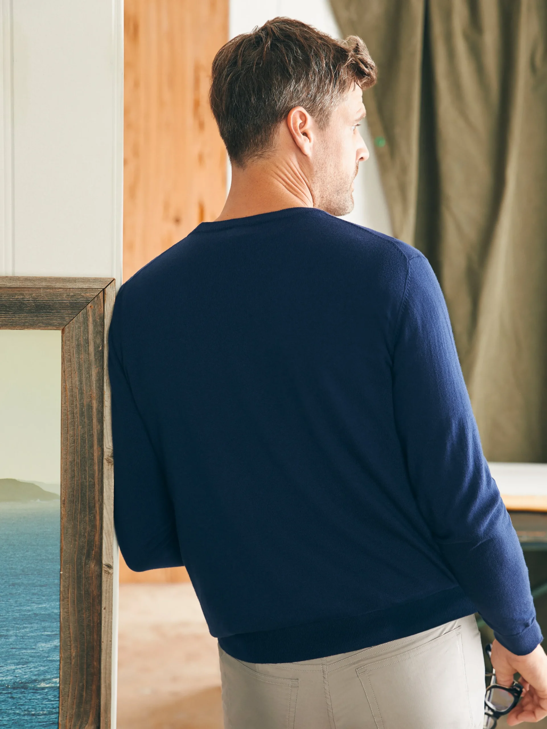 Sweaters^Faherty Brand Movement™ Crewneck Sweater (Tall) - Marine Navy Heather