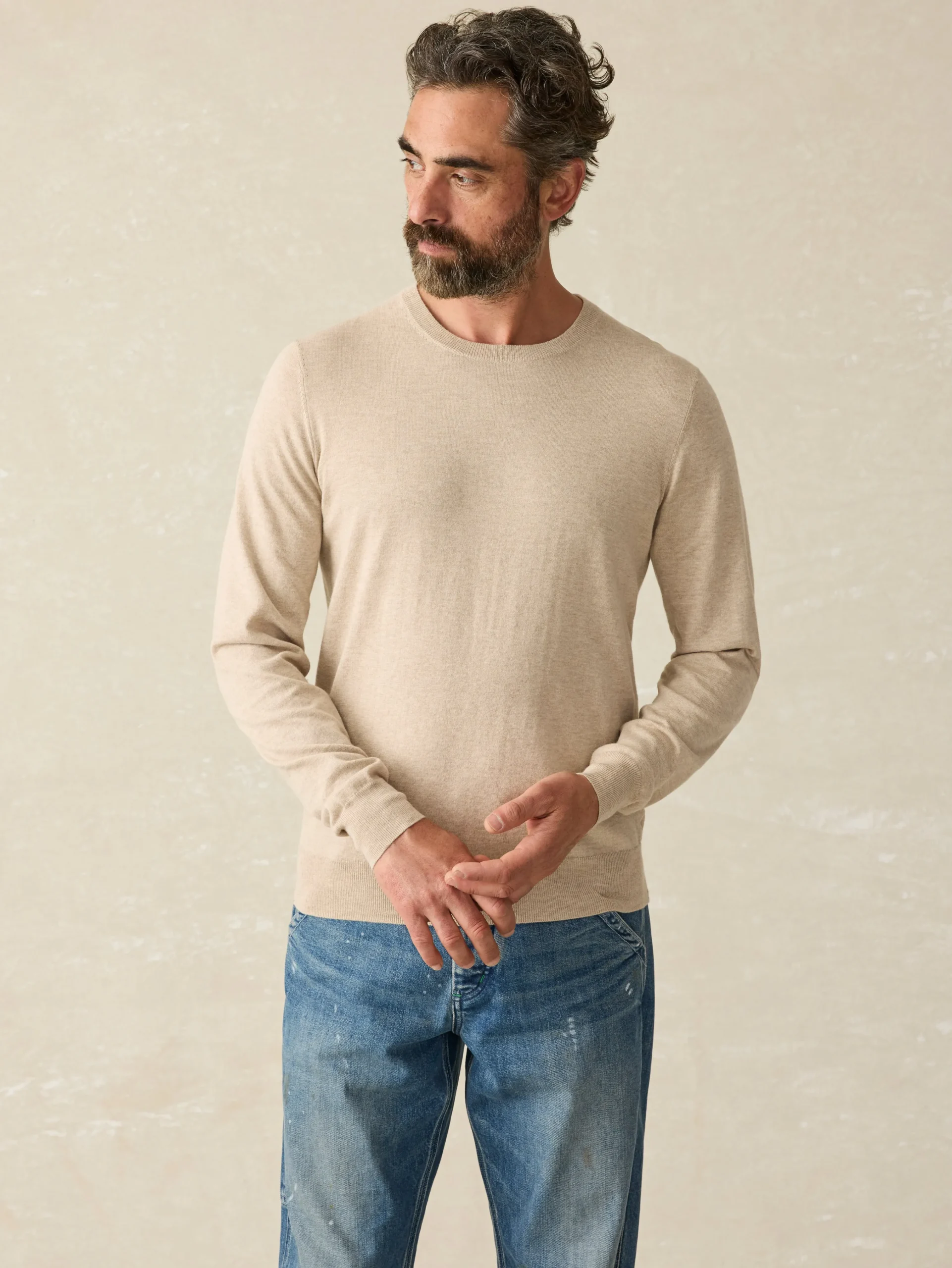 Sweaters^Faherty Brand Movement™ Crewneck Sweater (Tall) - Soft Dune Heather