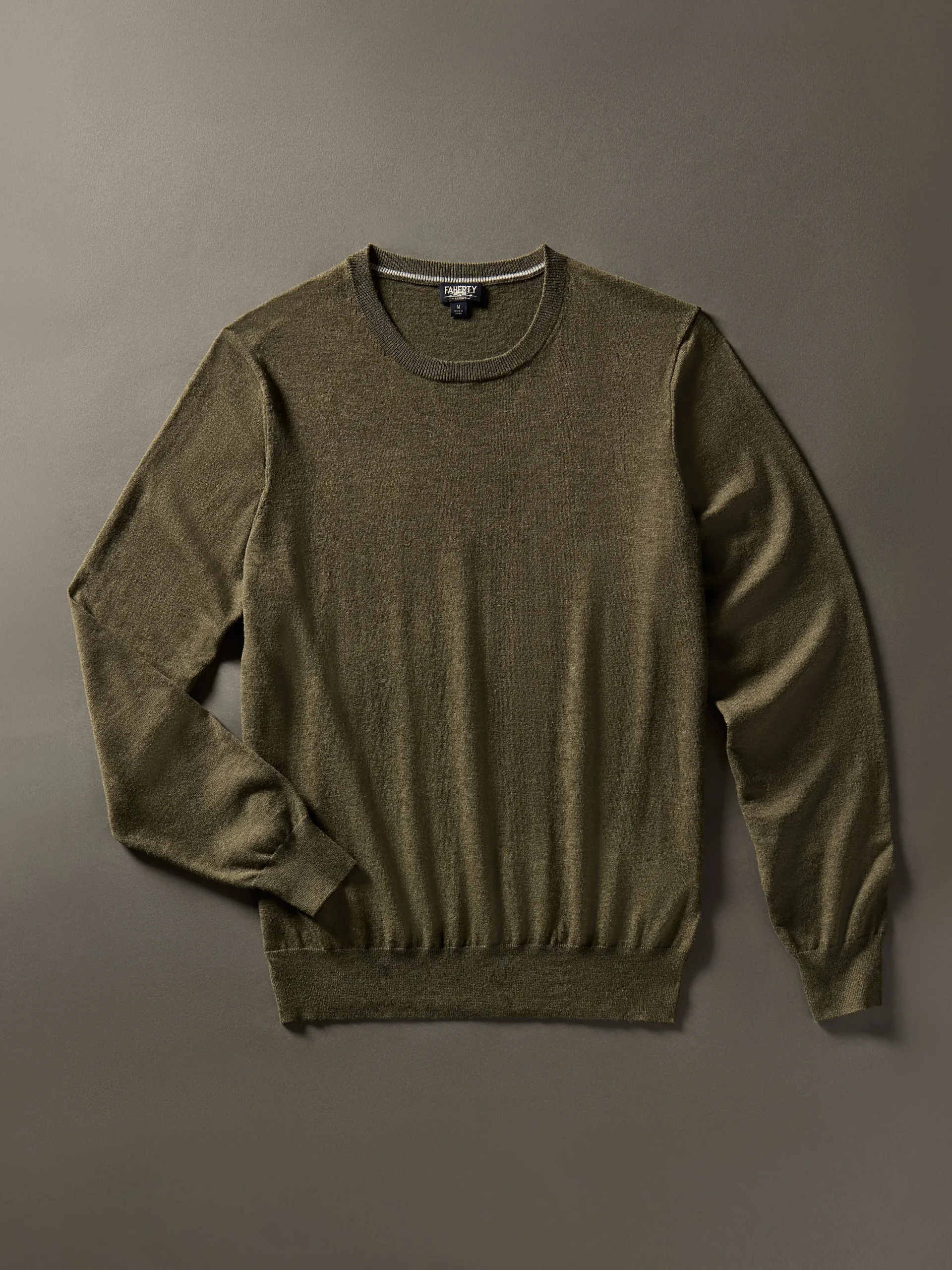 Sweaters^Faherty Brand Movement™ Crewneck Sweater (Tall) - Olive Ridge Heather