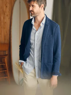 Shirts^Faherty Brand Movement™ Dress Shirt - Blue White Stripe