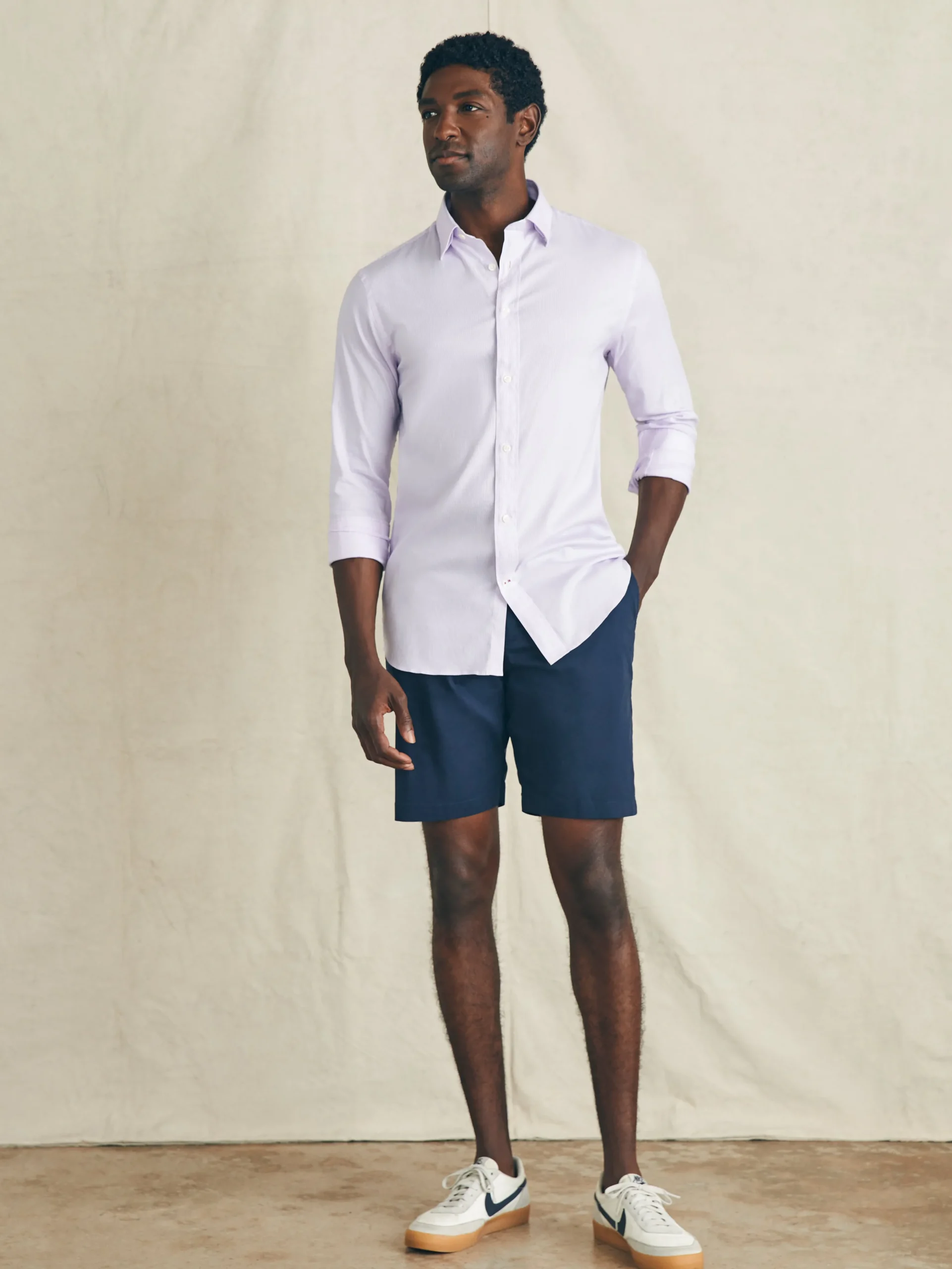 Shirts^Faherty Brand Movement™ Dress Shirt - Lavender Valley Stripe