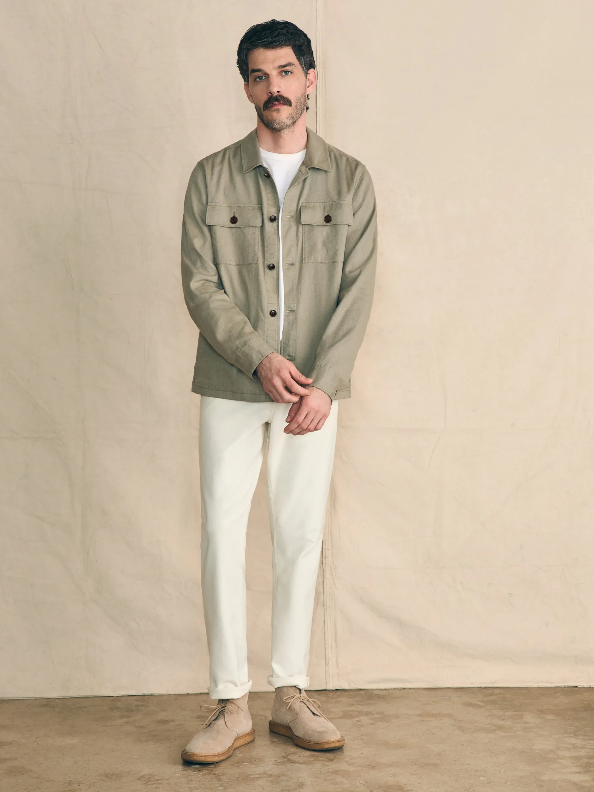 Jackets & Vests^Faherty Brand Movement™ Flex Linen Shirt Jacket - Olive Isle