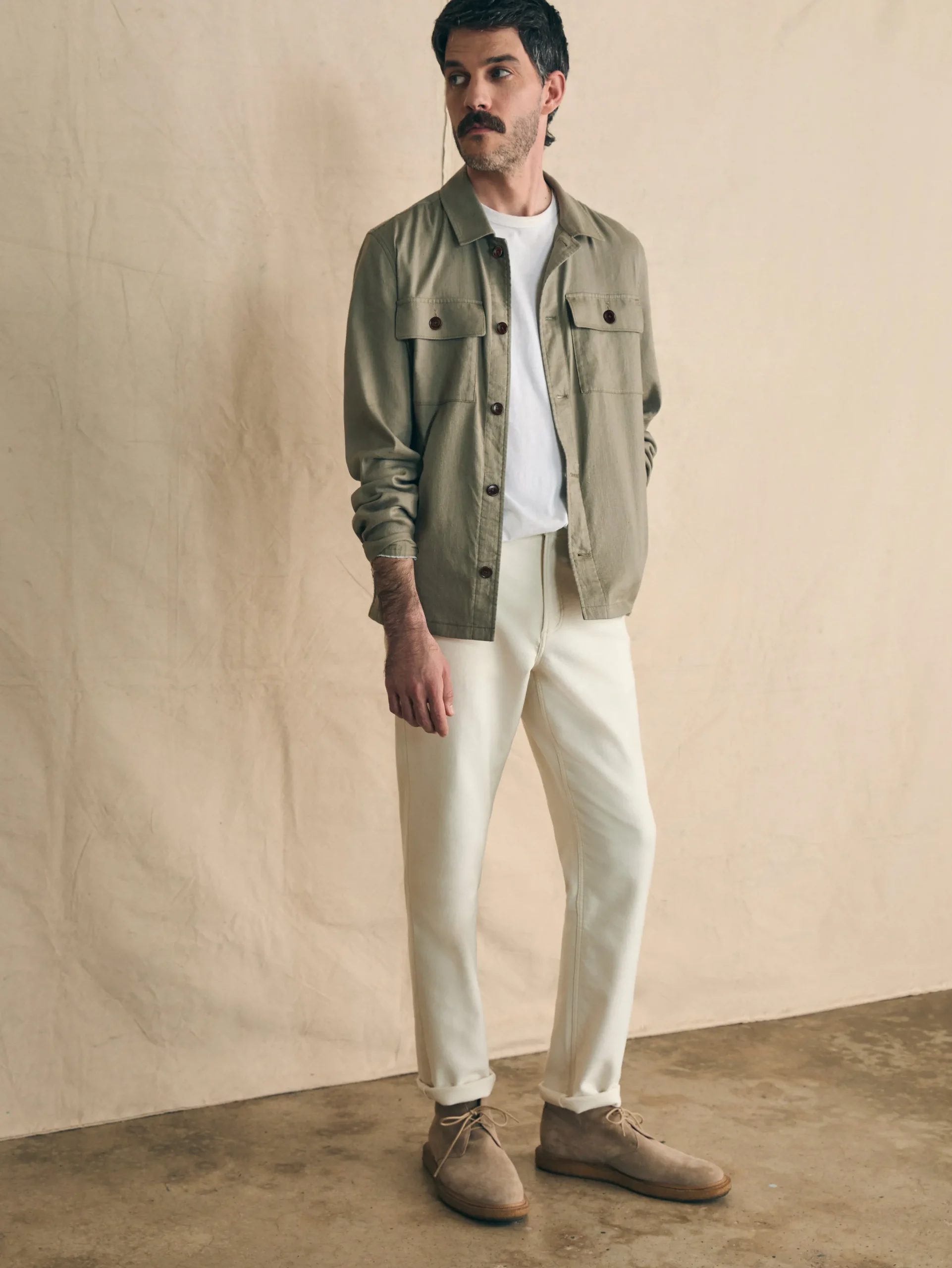 Jackets & Vests^Faherty Brand Movement™ Flex Linen Shirt Jacket - Olive Isle